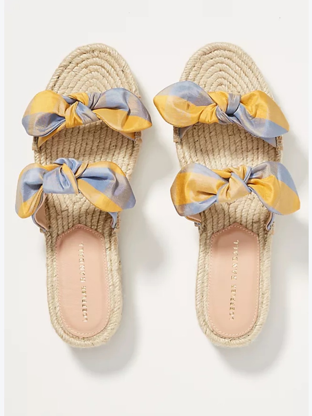 Loeffler Randall Daisy Bow Espadrille Slip-On Sandals Slides Size 7.5 (Eu 38)